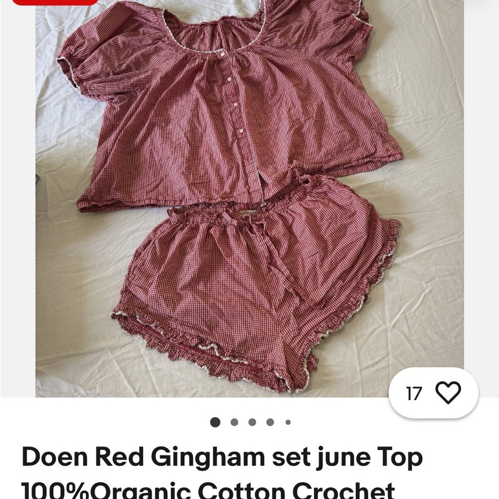ISO Doen Red Gingham Top and Shorts